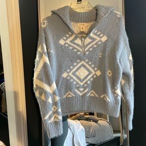Blue and White Tribal Style Sweater l Medium